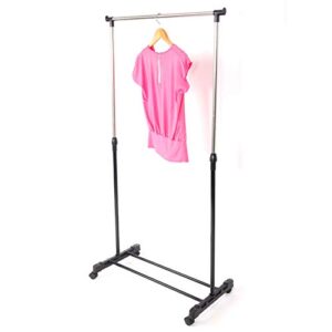 Kcelarec Rolling Clothes Rack on Wheels, Stainless Steel Clothing Rack for Hanging Clothes, Garment Rack (Style 5)