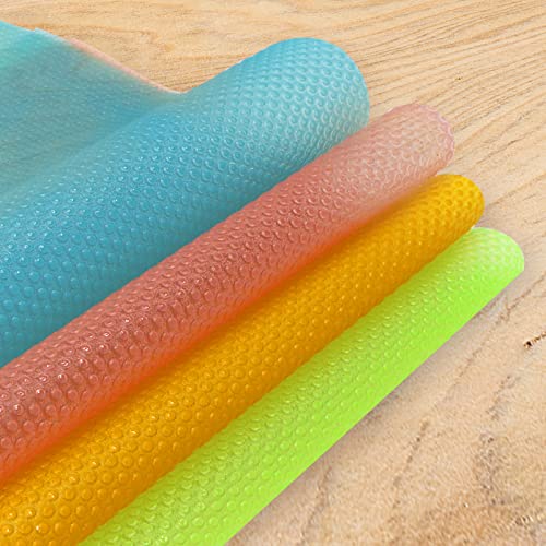 16 PCS Refrigerator Liners for Shelves Washable Fridge Liner Mats Waterproof Oilproof Refrigerator Shelf Liners for Glass Shelves (4 Colors)