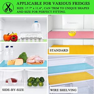 16 PCS Refrigerator Liners for Shelves Washable Fridge Liner Mats Waterproof Oilproof Refrigerator Shelf Liners for Glass Shelves (4 Colors)
