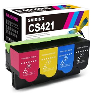 saiding 78c10k0 78c10c0 78c10m0 78c10y0 remanufactured toner cartridges replacement for cx421adn cs421dn cs521dn printer (4 pack)