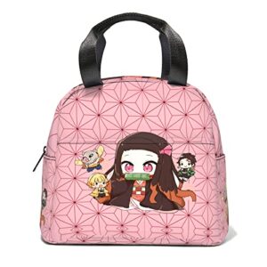 fgbxc anime insulated lunch bag reusable portable lunch box snack tote bags for adults women men picnic gifts travel