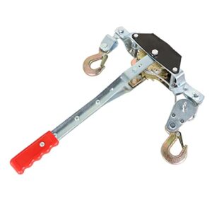 mitoharet 2 ton dual gear power puller, heavy-duty hand puller with cable rope (2 hooks)