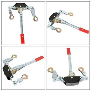 mitoharet 2 Ton Dual Gear Power Puller, Heavy-Duty Hand Puller with Cable Rope (2 Hooks)