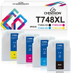 chenphon remanufactured t748xl [high capacity] ink cartridge replacement for epson 748xl 748 t748 t748xl to use with epson workforce pro wf-6090 wf-6530 wf-6590 wf-8090 wf-8590 printers (color set)
