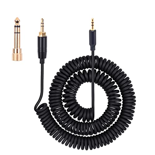 Toxaoii QC45 Coiled Audio Cable, Replacement Audio Cord Compatible with Bose QuietComfort QC 45, QC35 II, QC 35, OE2 OE2i Soundlink SoundTrue Headphone with 6.35mm Adapter, 2.5mm to 3.5mm(6~10ft)