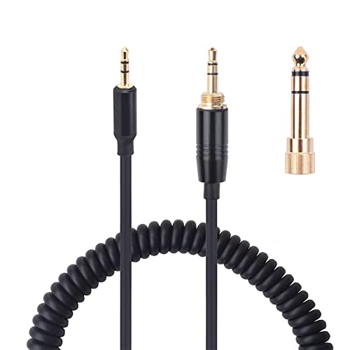 Toxaoii QC45 Coiled Audio Cable, Replacement Audio Cord Compatible with Bose QuietComfort QC 45, QC35 II, QC 35, OE2 OE2i Soundlink SoundTrue Headphone with 6.35mm Adapter, 2.5mm to 3.5mm(6~10ft)