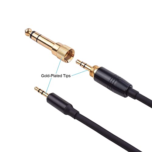 Toxaoii QC45 Coiled Audio Cable, Replacement Audio Cord Compatible with Bose QuietComfort QC 45, QC35 II, QC 35, OE2 OE2i Soundlink SoundTrue Headphone with 6.35mm Adapter, 2.5mm to 3.5mm(6~10ft)