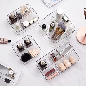 Plastic Cosmetic Storage Organizer Box Containers, VALINK Makeup Organizer for Bathroom, Bedroom and Vanity Countertops