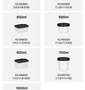 Thermos KC-RA500 BK Storage Container, My Food Container, Round, 16.9 fl oz (500 ml), Black