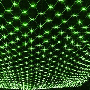 Dazzle Bright St. Patrick's Day 360 LED Net Lights, 12FT x 5 FT Connectable Waterproof String Lights with 8 Modes, Christmas Decorations for Indoor Outdoor Xmas Party Yard Garden Bushes Decor (Green)