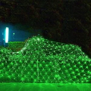 Dazzle Bright St. Patrick's Day 360 LED Net Lights, 12FT x 5 FT Connectable Waterproof String Lights with 8 Modes, Christmas Decorations for Indoor Outdoor Xmas Party Yard Garden Bushes Decor (Green)