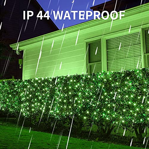 Dazzle Bright St. Patrick's Day 360 LED Net Lights, 12FT x 5 FT Connectable Waterproof String Lights with 8 Modes, Christmas Decorations for Indoor Outdoor Xmas Party Yard Garden Bushes Decor (Green)