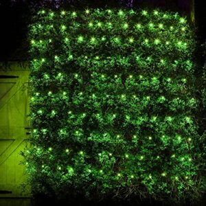 Dazzle Bright St. Patrick's Day 360 LED Net Lights, 12FT x 5 FT Connectable Waterproof String Lights with 8 Modes, Christmas Decorations for Indoor Outdoor Xmas Party Yard Garden Bushes Decor (Green)