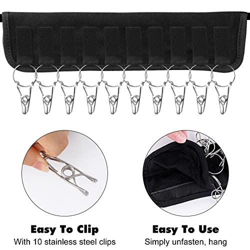 DIGHEIGG Hat Organizer for Baseball Caps, Hat Rack Hat Hangers for Closet with 10 Large Holder Clips for Beanie, Accessories (2 Pack) Black