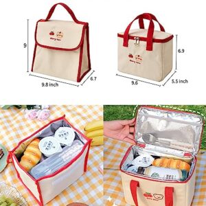 RICHTRUE Kawaii Lunch Bag for Girls Box Insulated Cute Bags Women Kids (Bear- Bucket)