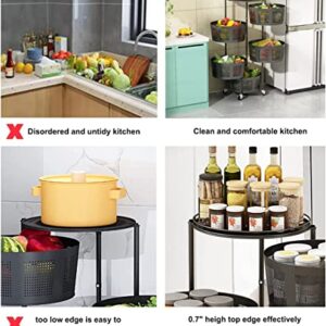 5 Tier Round Rotating Storage Rack for Kitchen, Storage Baskets for Shelves, Floor-Standing Multi-Layer Storage Self, Household Fruit and Vegetable Storage Basket Rack for Kitchen Living Room