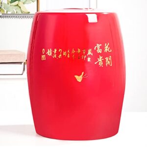 Retro Food Dispenser Ceramic Rice Bucket Cereal Storage Container Chinese Porcelain Grain Dispenser Suitable for Flour, Sugar, Coffee, Rice, Nuts, Snacks, Pet Food, Tea