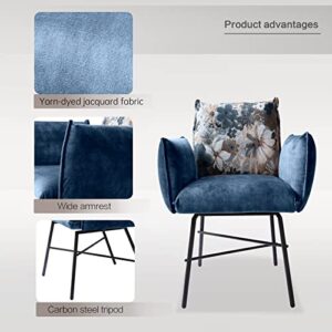 Zerifevni Armchairs Comfortable Desk Chair, Upholstered Modern Living Room Chair, Home Office Chair (Blue)