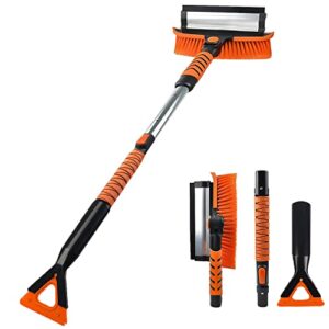 zyzkpds 43" ice scraper and extendable snow brush for car windshield with foam grip 2022 new 5 in 1 sturdy 360° pivoting snow removal tool for car suv truck