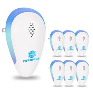 avantaway ultrasonic pest repeller, indoor pest control for mosquito, mouse, cockroach, bug, roach,upgraded electronic plug-in insect repellent for house, garages, warehouses, offices, hotel,6 pack