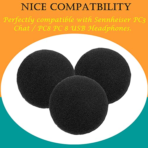 TaiZiChangQin 10 Pairs Foam Ear Pads Ear Cushions Sponge Earpads Replacement Compatible with Sennheiser PC3 Chat / PC8 PC 8 USB Headphone