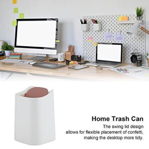 plplaaoo Plastic Mini Desktop Trash Can with Shake Lid, Trash Can, Novel Cute Mini Trash Storage Bin, Trash Basket, Plastic Mini Wastebasket Trash Can for Office Dormitory Vanity Tabletop Home(White)