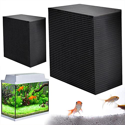 Mekek Activated Carbon Aquarium Filter, Fish Tank Cleaner Cube Honeycomb Structure Charcoal Deodorant Water Purifier, Aquarium Water Purifier Cube ​for Fish Tank, Ponds Small 10x10x5cm