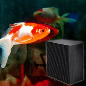 Mekek Activated Carbon Aquarium Filter, Fish Tank Cleaner Cube Honeycomb Structure Charcoal Deodorant Water Purifier, Aquarium Water Purifier Cube ​for Fish Tank, Ponds Small 10x10x5cm