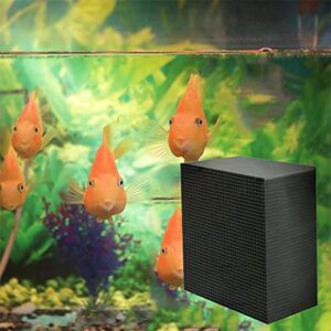 Mekek Activated Carbon Aquarium Filter, Fish Tank Cleaner Cube Honeycomb Structure Charcoal Deodorant Water Purifier, Aquarium Water Purifier Cube ​for Fish Tank, Ponds Small 10x10x5cm