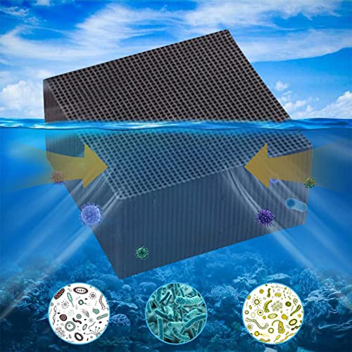 Mekek Activated Carbon Aquarium Filter, Fish Tank Cleaner Cube Honeycomb Structure Charcoal Deodorant Water Purifier, Aquarium Water Purifier Cube ​for Fish Tank, Ponds Small 10x10x5cm