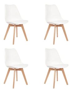 +gardenlife | tulip nordic chair design armless dining plastic chair | set of 4 | white
