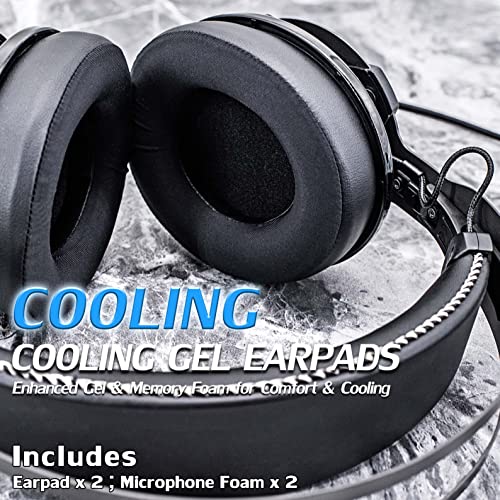 Revolver Cooling Gel Ear Pads for Cloud Revolver / Revolver S Headset I Thicker Enhanced Memory Foam - Hybrid Sport Fabric More Comfort by DIMOST