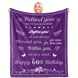60th birthday gift for women blanket 50"x60", gift for 60-year-old women, 60th birthday gift - birthday gifts for 60 years old woman mom grandma wife, 1962 60th birthday blanket