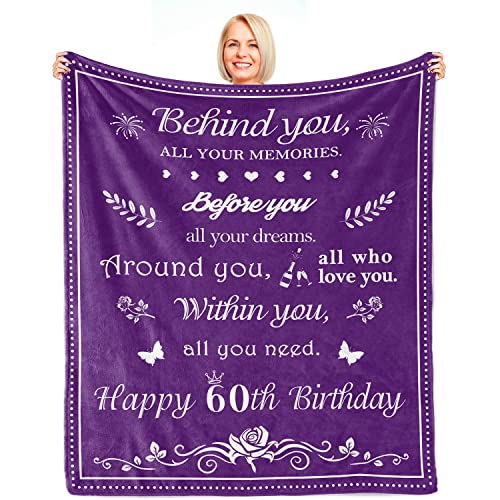 60th Birthday Gift for Women Blanket 50"x60", Gift for 60-Year-Old Women, 60th Birthday Gift - Birthday Gifts for 60 Years Old Woman Mom Grandma Wife, 1962 60th Birthday Blanket