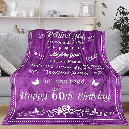 60th Birthday Gift for Women Blanket 50"x60", Gift for 60-Year-Old Women, 60th Birthday Gift - Birthday Gifts for 60 Years Old Woman Mom Grandma Wife, 1962 60th Birthday Blanket