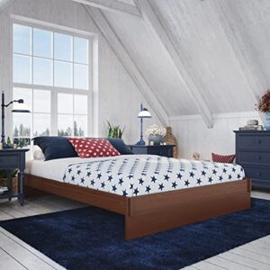 classic brands liberty wood platform bed frame, walnut finish, queen