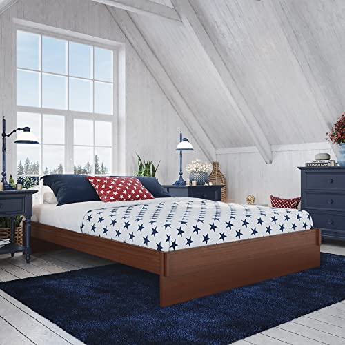 Classic Brands Liberty Wood Platform Bed Frame, Walnut Finish, Queen