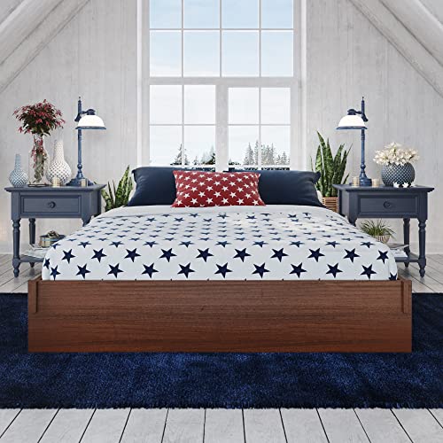 Classic Brands Liberty Wood Platform Bed Frame, Walnut Finish, Queen