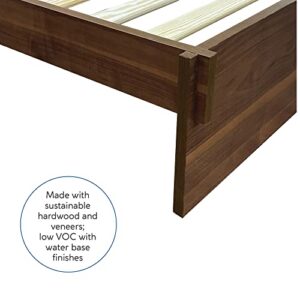 Classic Brands Liberty Wood Platform Bed Frame, Walnut Finish, Queen