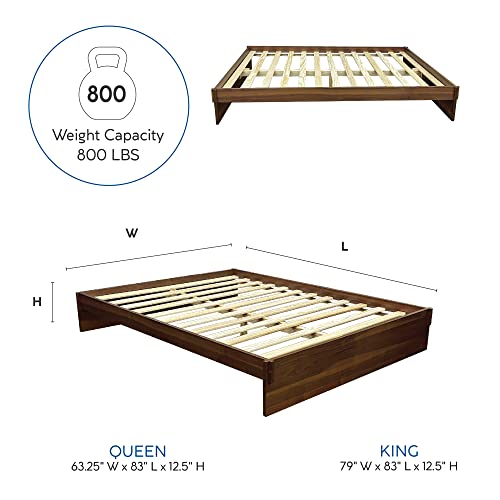 Classic Brands Liberty Wood Platform Bed Frame, Walnut Finish, Queen