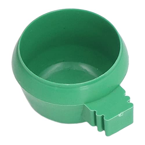 Bird Feeders, 25 Pcs Mini PP Plastic Birds Cage Sand Cup Feeding Holder Mosaic Card Installation Easy to Use Green Design Parrot Food Water Bowl Pigeons Birds Cage Sand Cup for Parrot Pigeon(S)