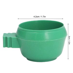 Bird Feeders, 25 Pcs Mini PP Plastic Birds Cage Sand Cup Feeding Holder Mosaic Card Installation Easy to Use Green Design Parrot Food Water Bowl Pigeons Birds Cage Sand Cup for Parrot Pigeon(S)