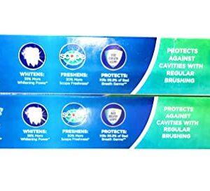 Crest Complete Toothpaste Plus Scope Advanced Active Foam, Striped, 8.2 oz (2Pack)