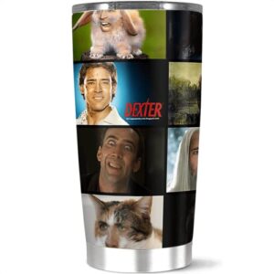 tumbler insulated stainless steel 20 oz nicolas hot cage cold rage wine memes iced coffee tea cup mug suit for home office travel