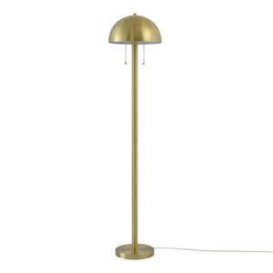 novogratz x globe electric 65786 haydel 60" 2-light floor lamp, matte brass, double on/off pull chain, bulb not included