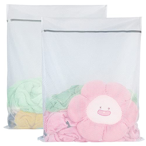 Vivifying Mesh Laundry Bags, 2 Pack Extra Large Honeycomb Laundry Bags Mesh Wash Bags for Coats, Stuffed Toys, Blanket, Sweater, Delicates Clothes