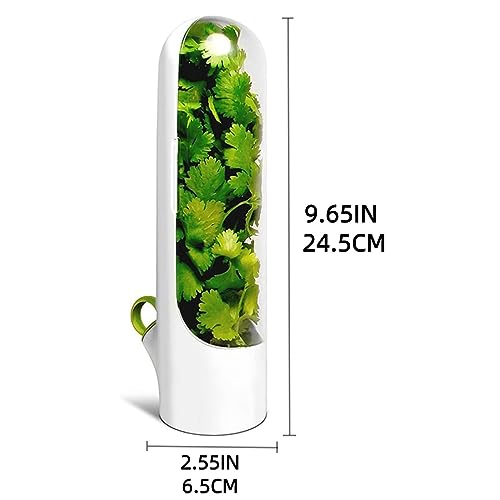 UEOZ Herb Saver for Refrigerator, Herb Saver Pod, Vegetable Preservation Bottle, Fresh Herb Keeper for Cilantro, Mint, Parsley, Asparagus, Keeps Greens Fresh for 2-3 Weeks (2PCS)