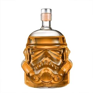 AUTIORE Whiskey Decanter 25Oz Carafe Decanter Transparent Creative Whiskey Carafe for Wine, Liquor, Scotch, Bourbon, Brandy - 750ML Flask Carefe Gift for Husband/Father/Boyfriend.