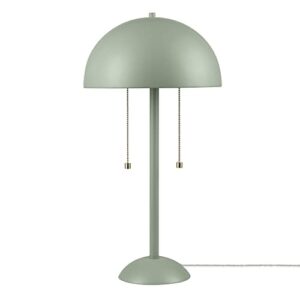 globe electric novogratz x 65850 haydel 21" 2-light table lamp, sage green, double on/off pull chain