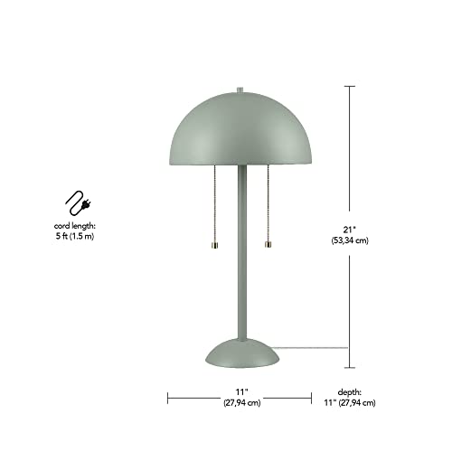 Globe Electric Novogratz x 65850 Haydel 21" 2-Light Table Lamp, Sage Green, Double On/Off Pull Chain